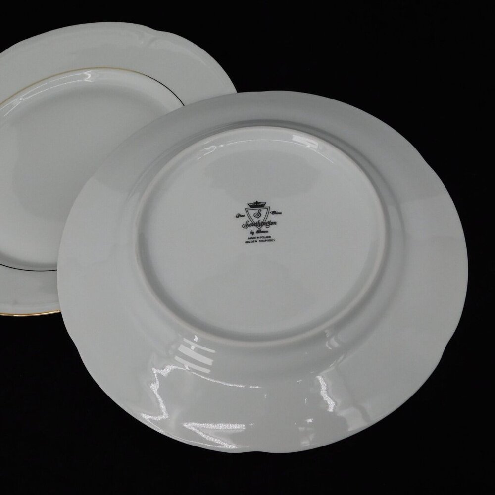 Lot of 2 Baum Southington Golden Rhapsody Dinner Plate 10.5" Gold Trim China - Picture 3 of 8